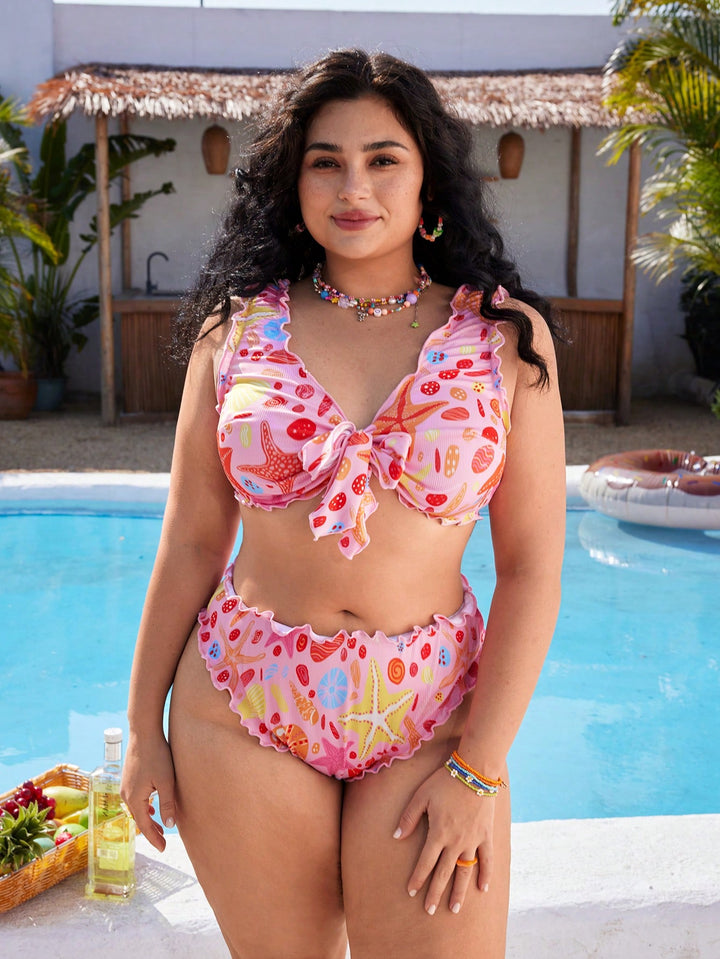 Set bikini de baie SHEIN, roz