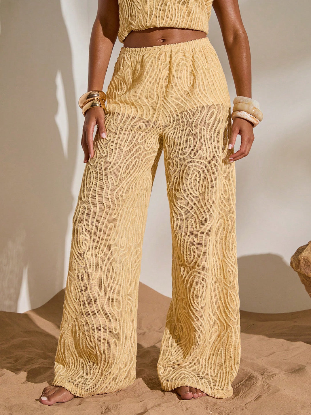 Pantaloni SHEIN, galben