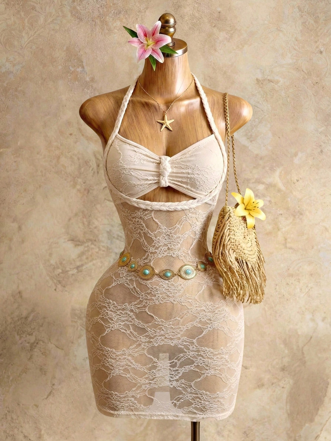 Rochie mini SHEIN, bej