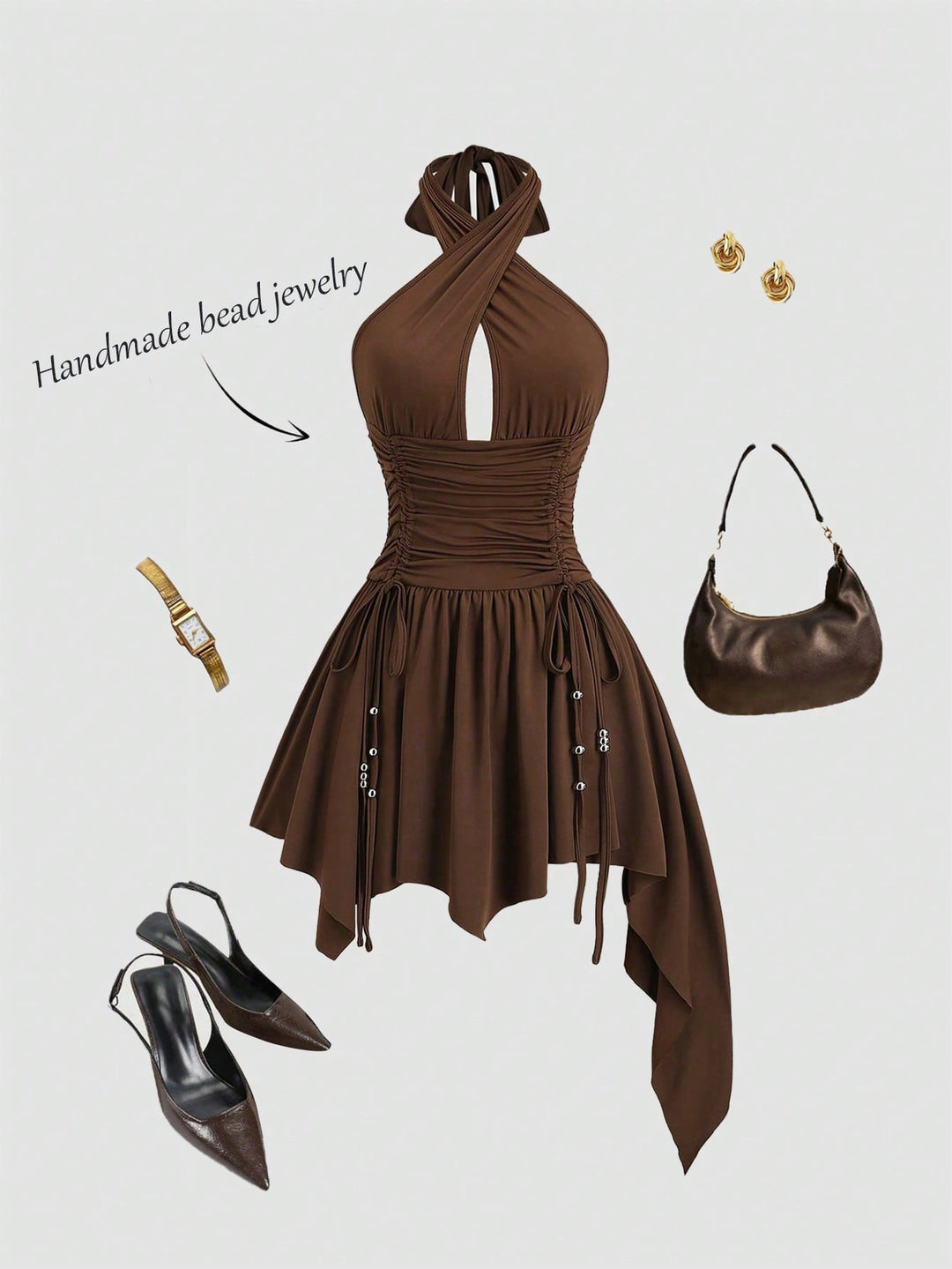 Rochie midi SHEIN, maro