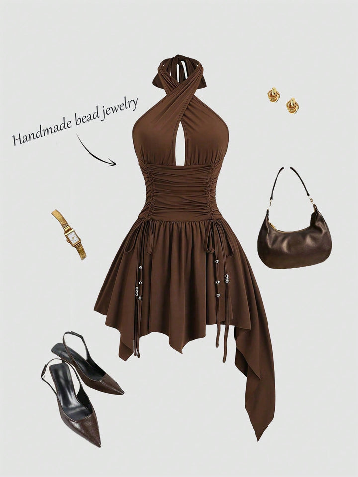 Rochie midi SHEIN, maro