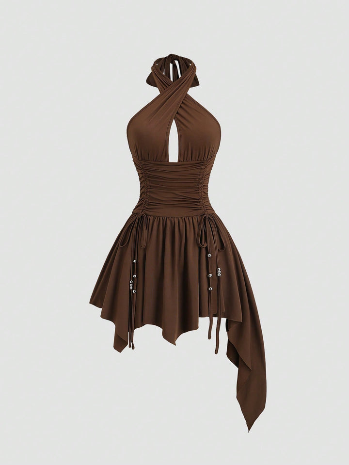 Rochie midi SHEIN, maro