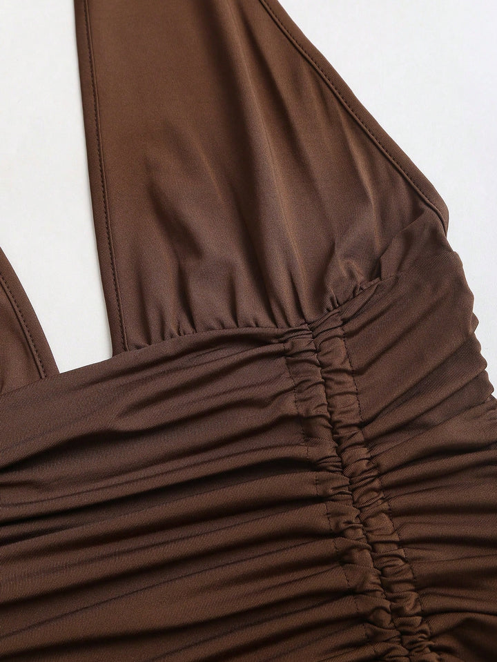 Rochie midi SHEIN, maro