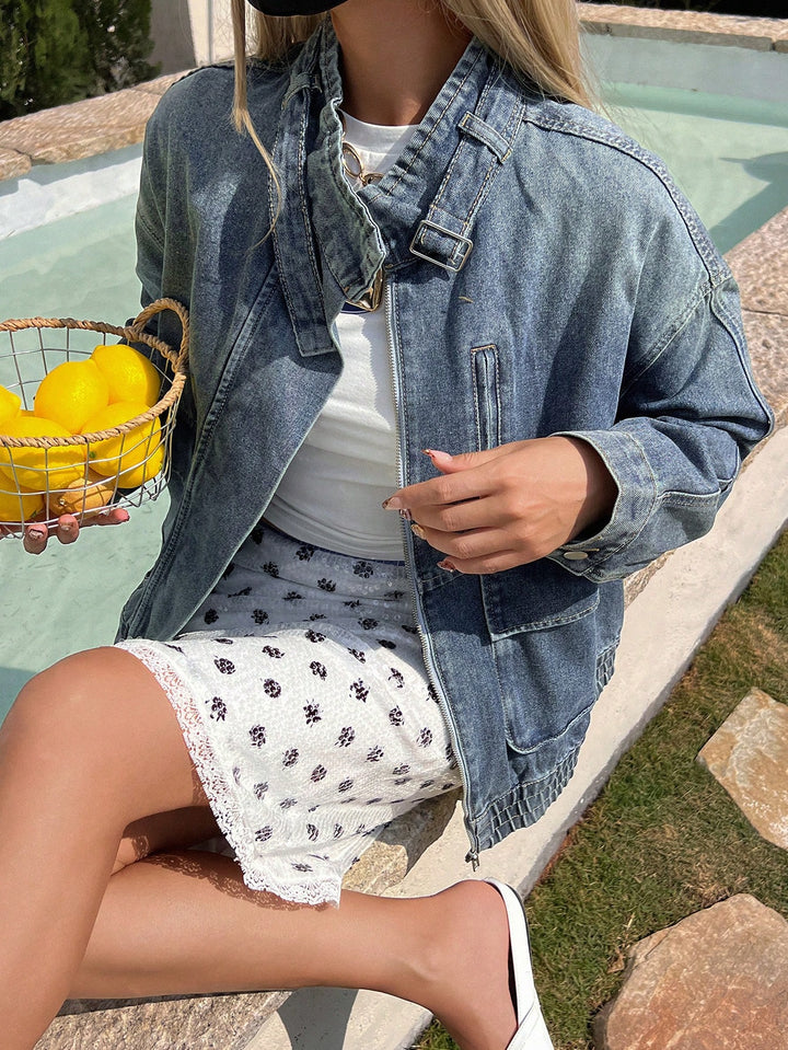 Jachetă denim SHEIN, albastru