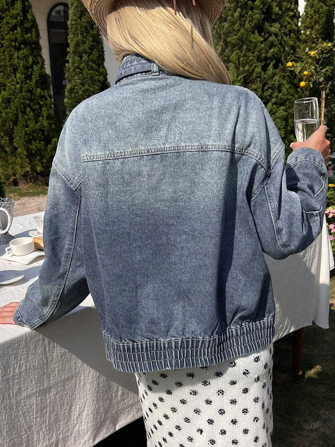 Jachetă denim SHEIN, albastru