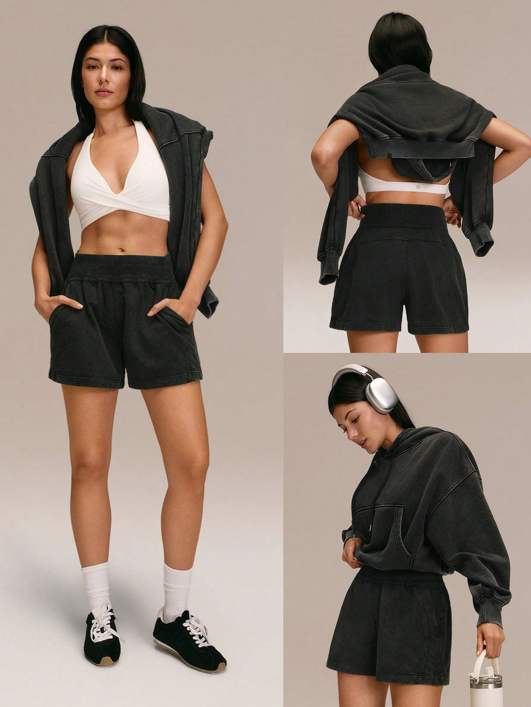 Pantaloni scurți SHEIN, negru