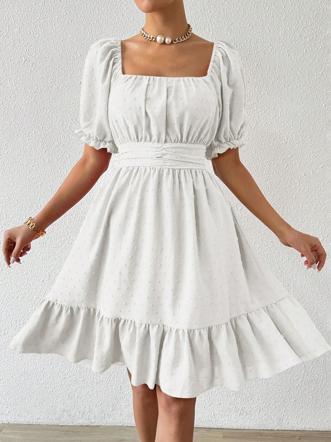 Rochie midi SHEIN, alb
