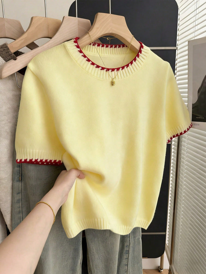 Tricou tricotat SHEIN, galben