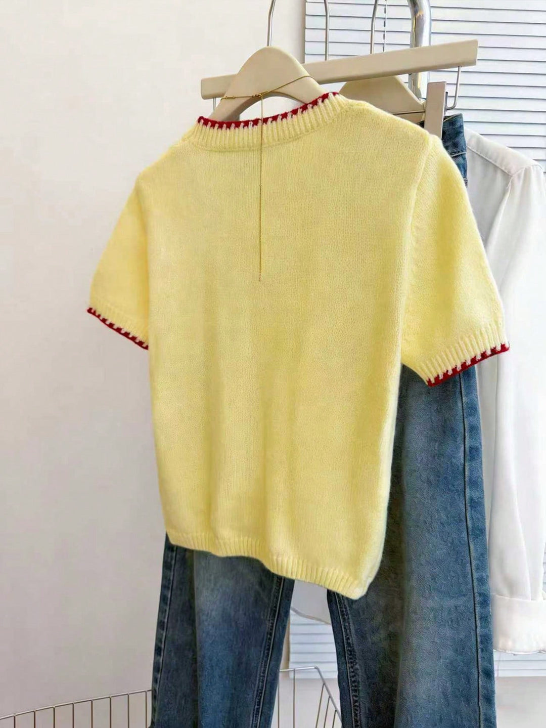 Tricou tricotat SHEIN, galben