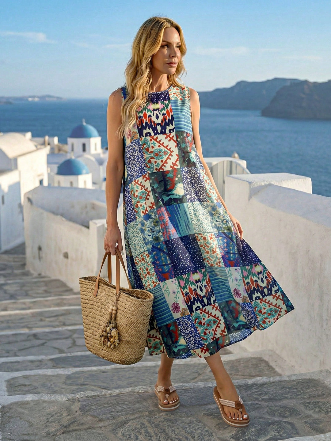 Rochie midi SHEIN, mix culori