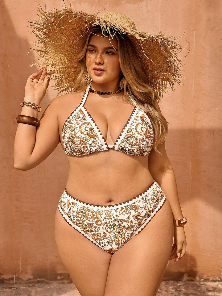Set bikini de baie SHEIN, maro