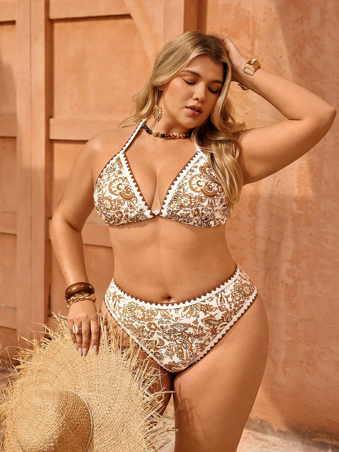 Set bikini de baie SHEIN, maro