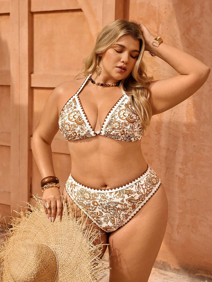 Set bikini de baie SHEIN, maro