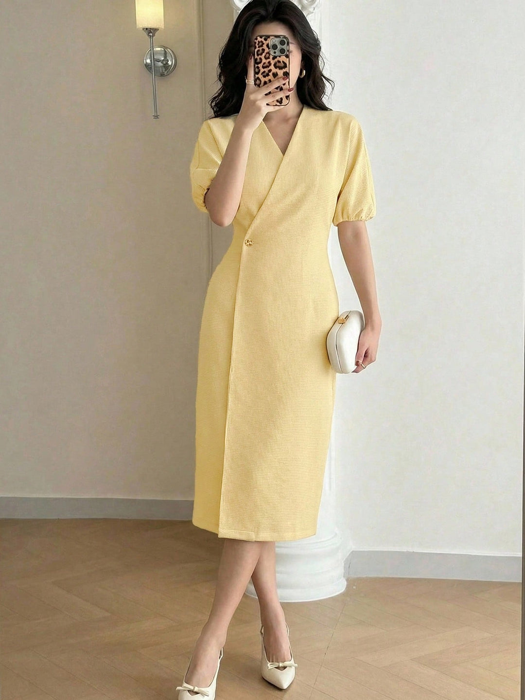 Rochie midi SHEIN, galben