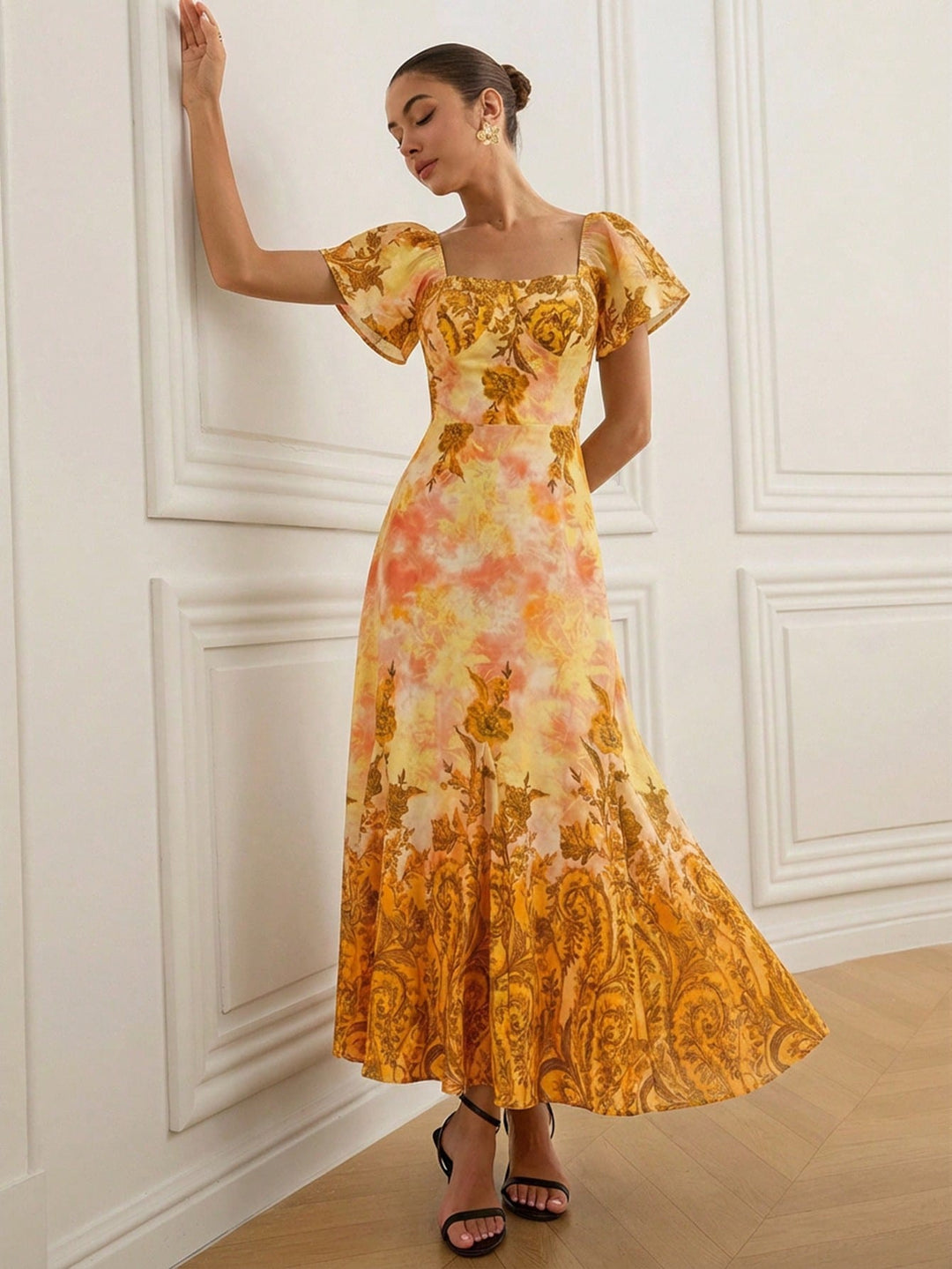 SHEIN narancssárga maxi ruha