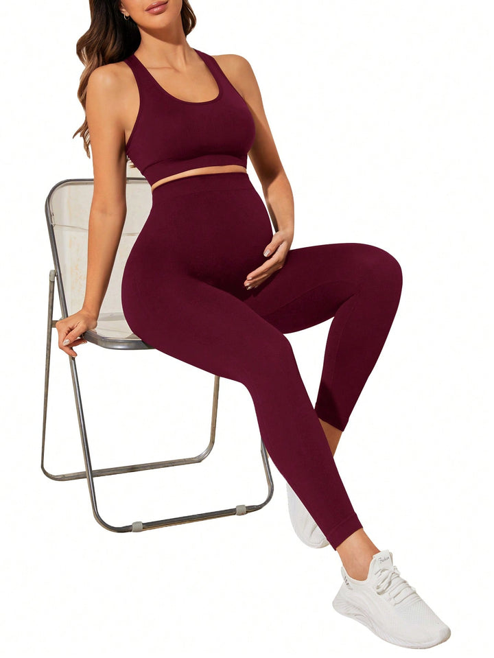 Pantaloni sport SHEIN, vișiniu