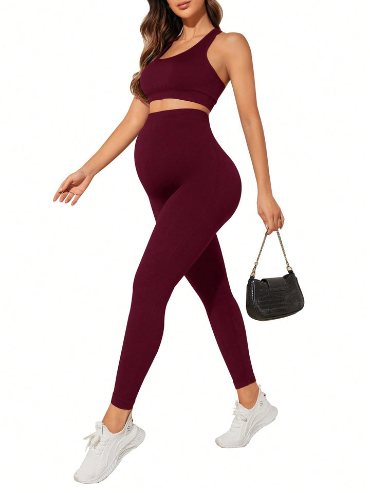 Pantaloni sport SHEIN, vișiniu