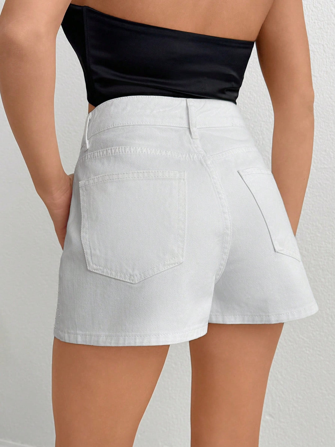 Pantaloni scurți SHEIN, alb