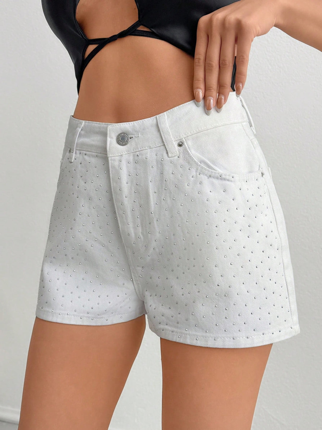 Pantaloni scurți SHEIN, alb