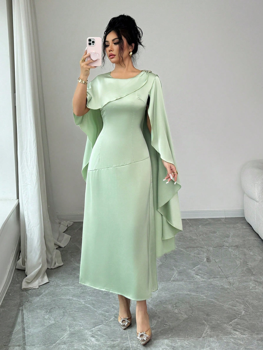 Rochie maxi SHEIN, verde