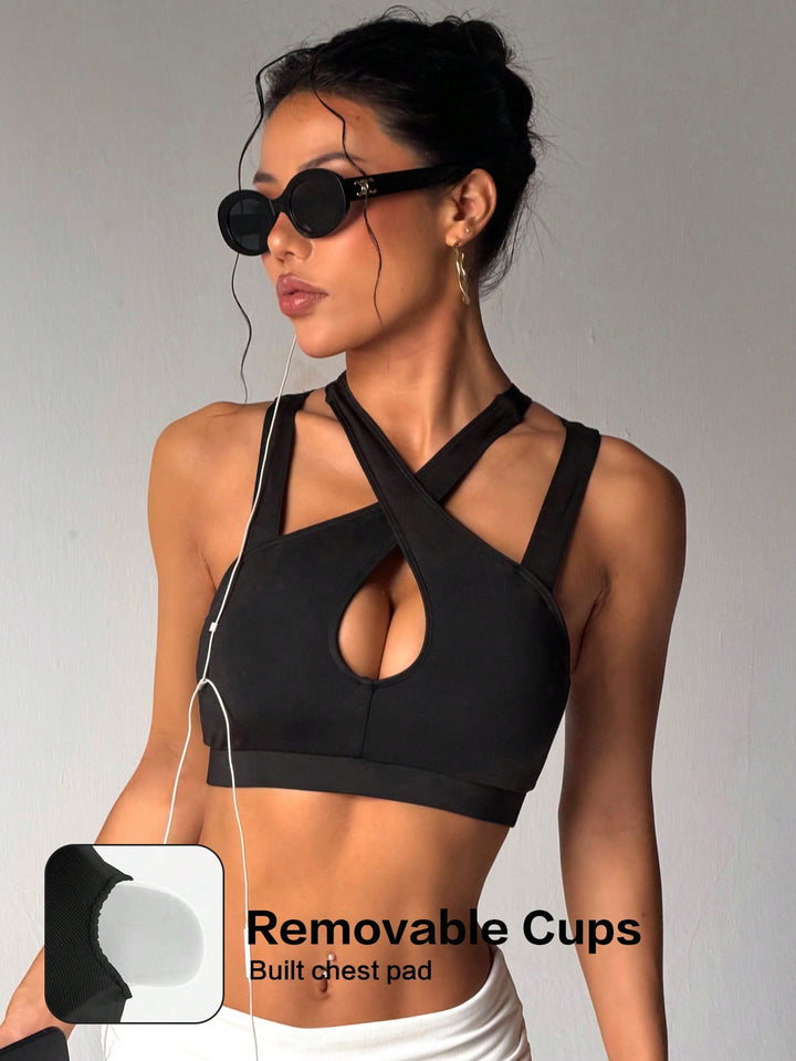Bustieră sport SHEIN, negru