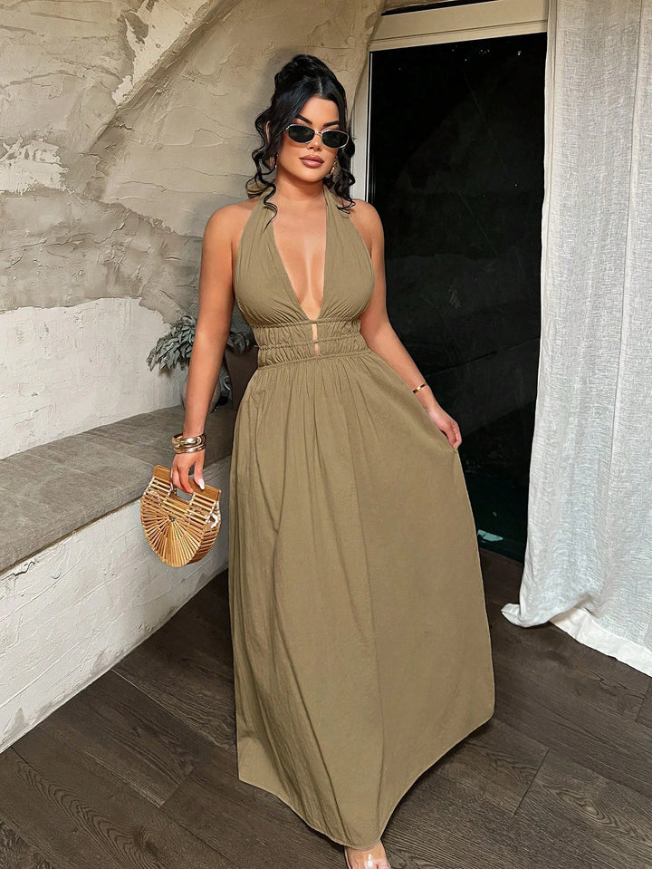 Rochie maxi SHEIN, bej