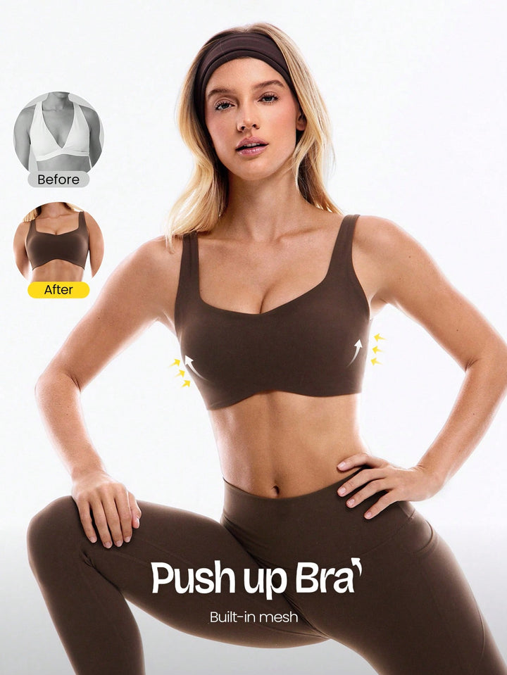 Bustieră sport SHEIN, maro