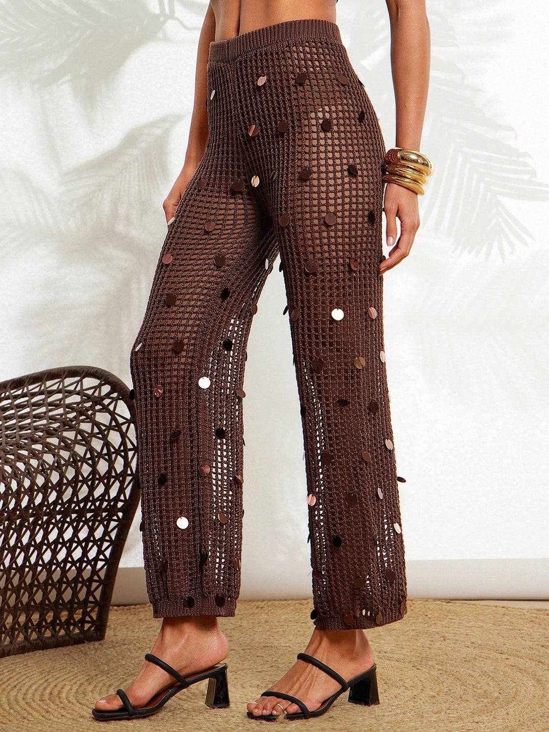 Pantaloni SHEIN, maro