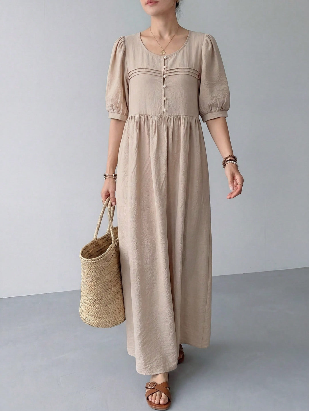 Rochie maxi SHEIN, bej