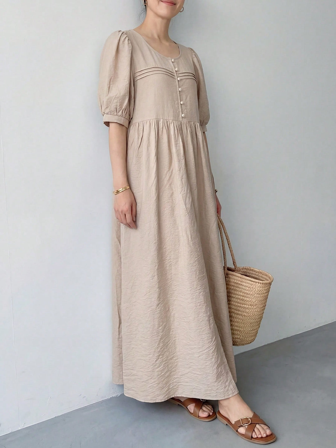 Rochie maxi SHEIN, bej