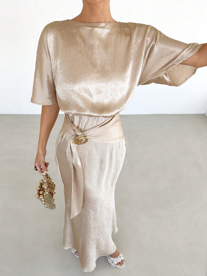 Rochie maxi SHEIN, bej