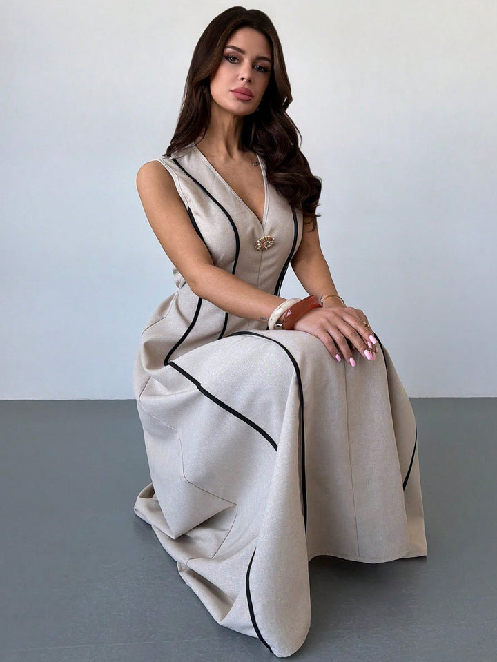 Rochie maxi SHEIN, kaki