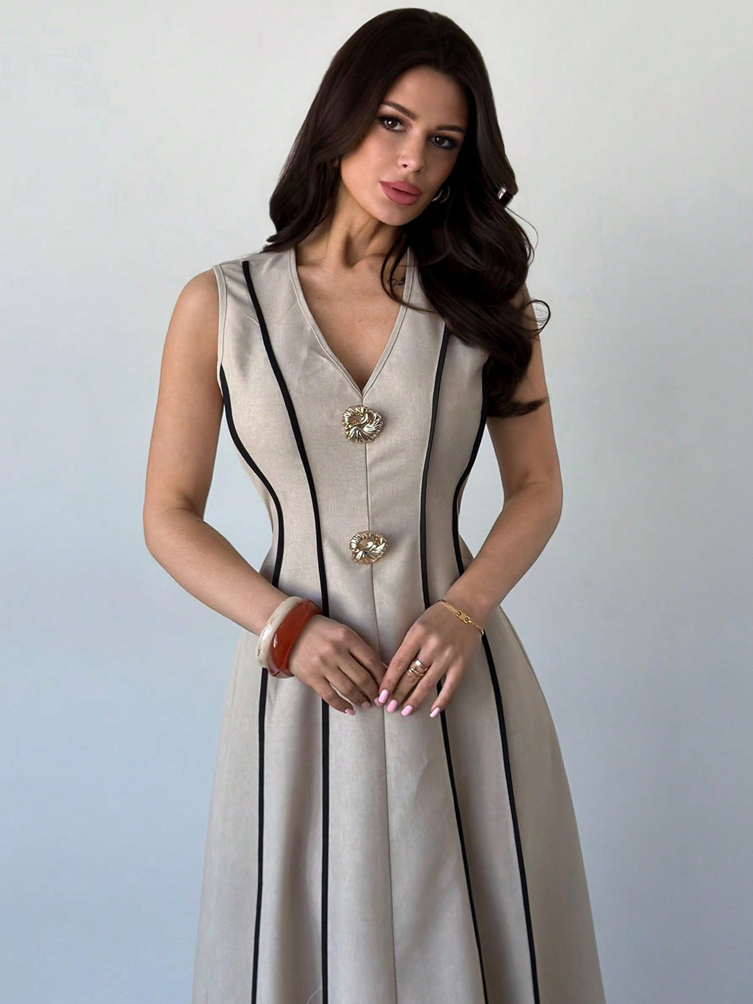 Rochie maxi SHEIN, kaki