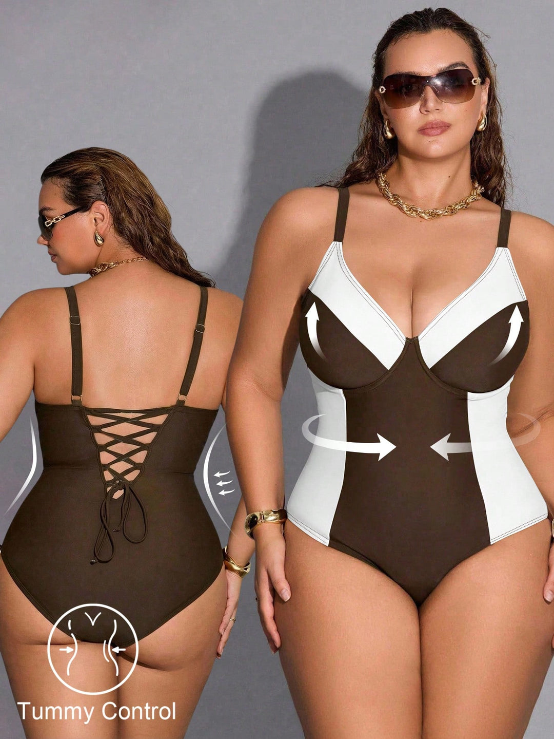 Costum de baie SHEIN, mix culori