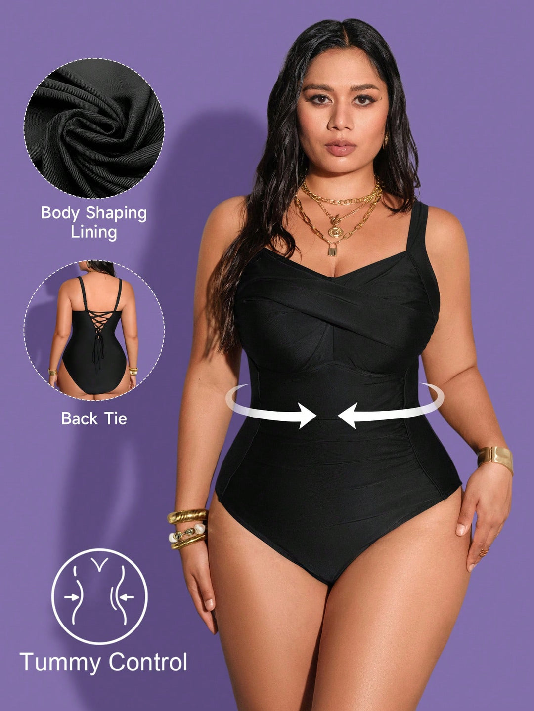 Costum de baie SHEIN, negru