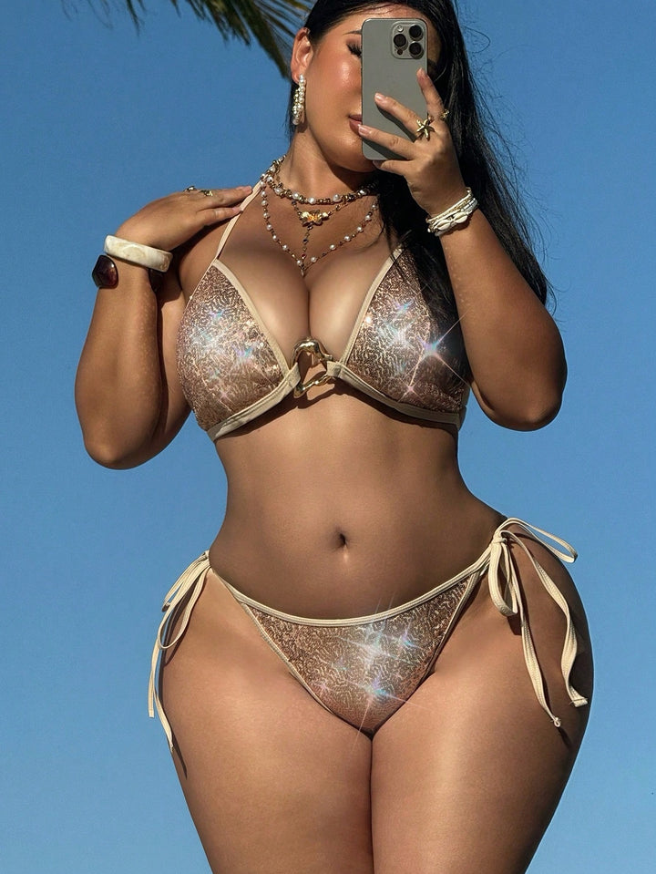Set bikini de baie SHEIN, roz