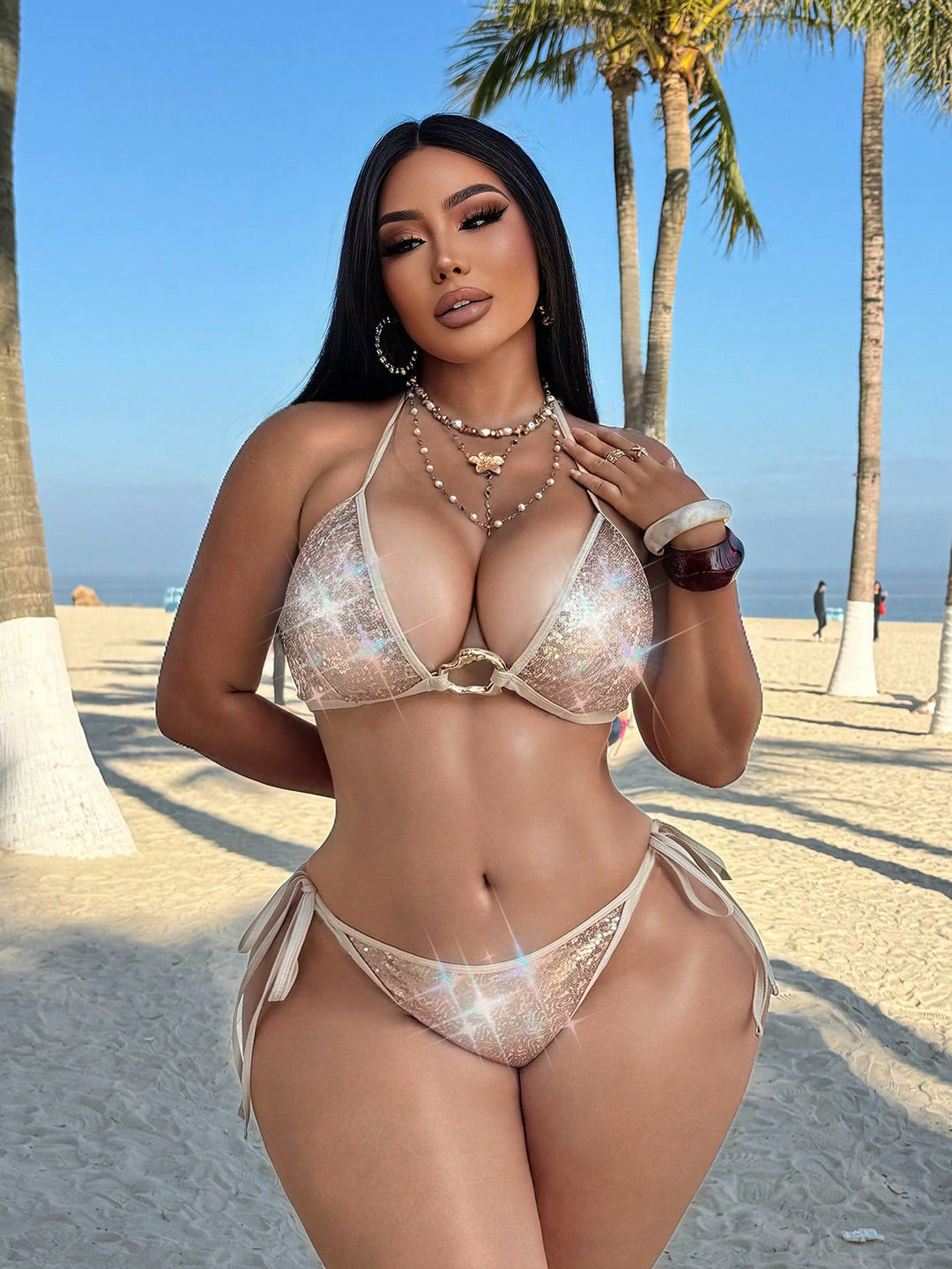 Set bikini de baie SHEIN, roz