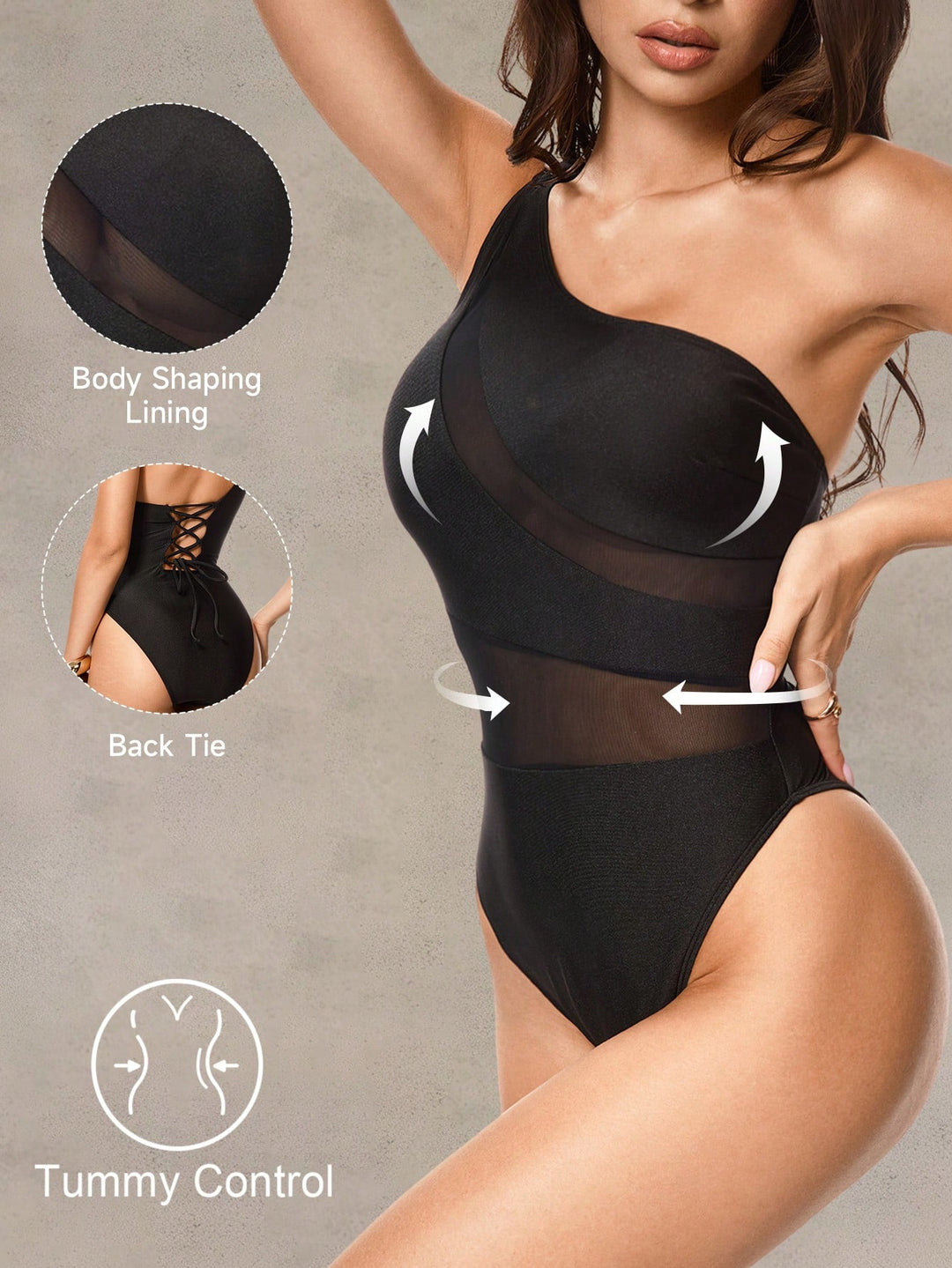 Costum de baie întreg SHEIN, negru