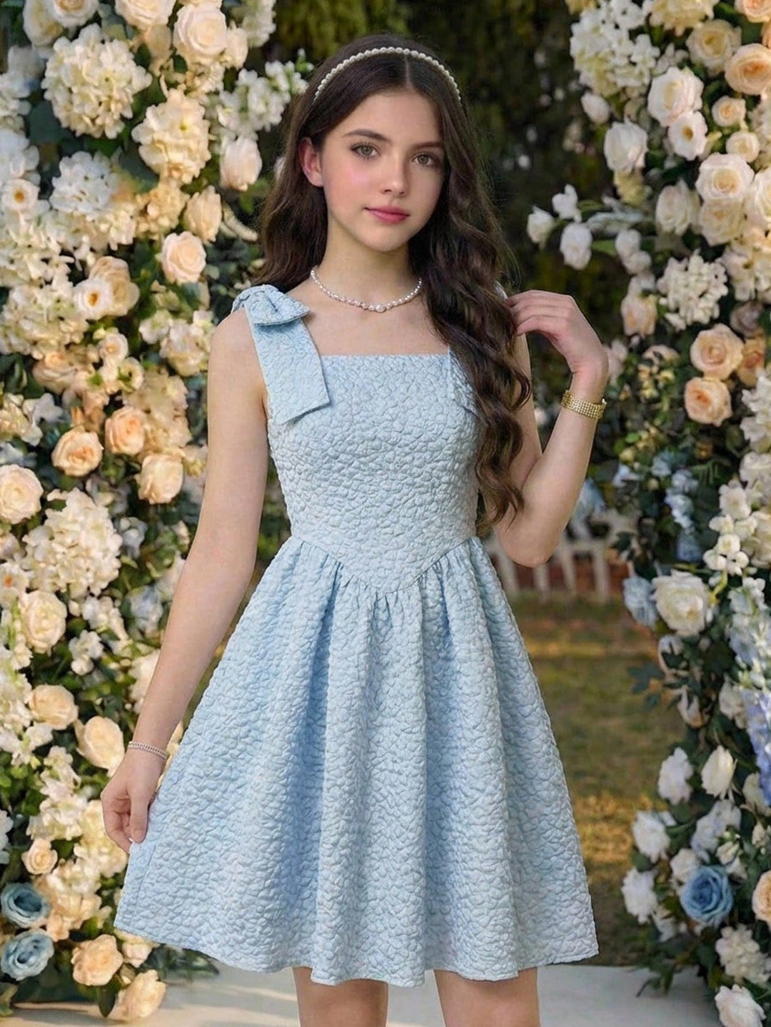 Rochie fără mâneci SHEIN, albastru