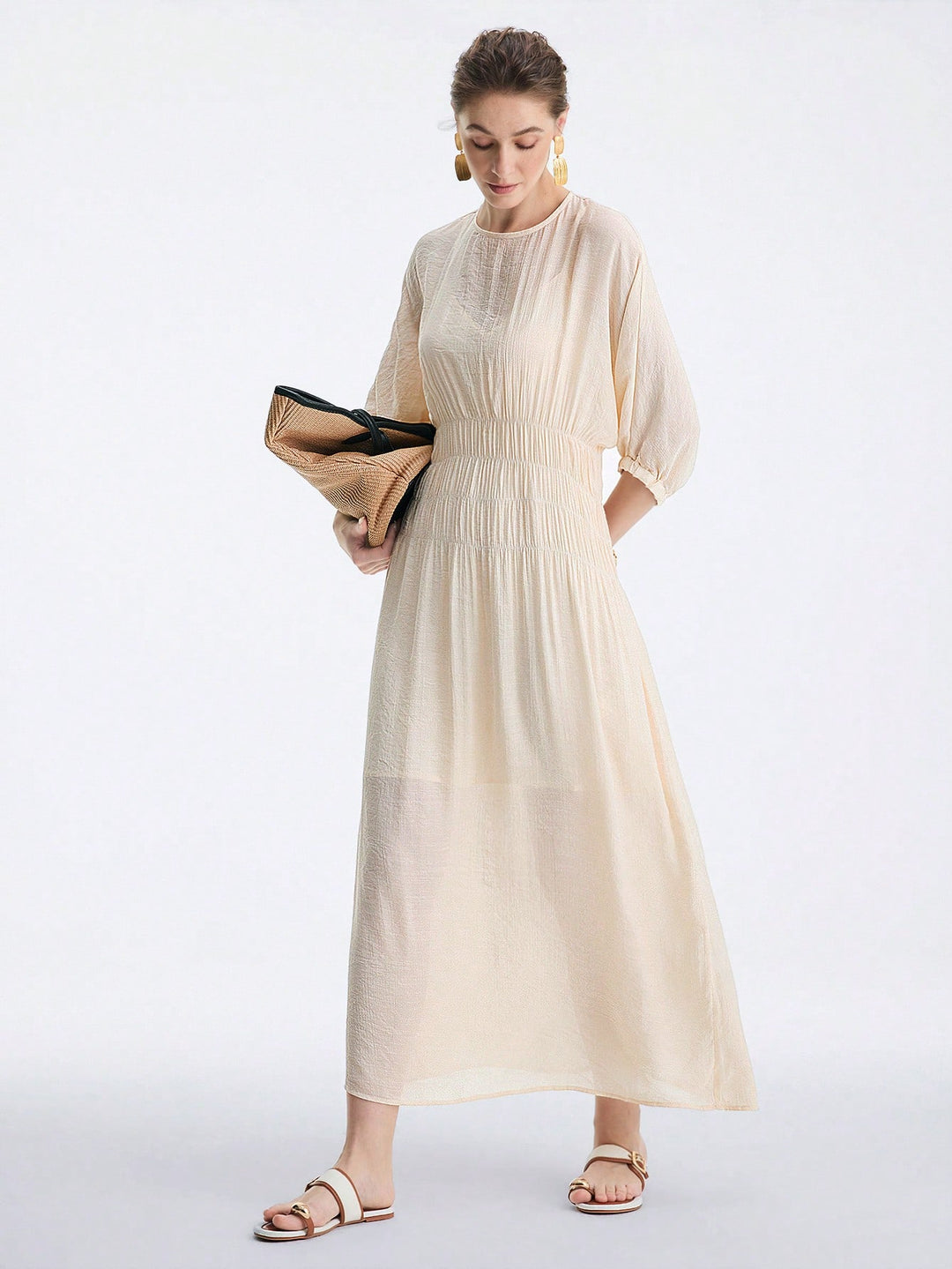 Rochie maxi SHEIN, bej