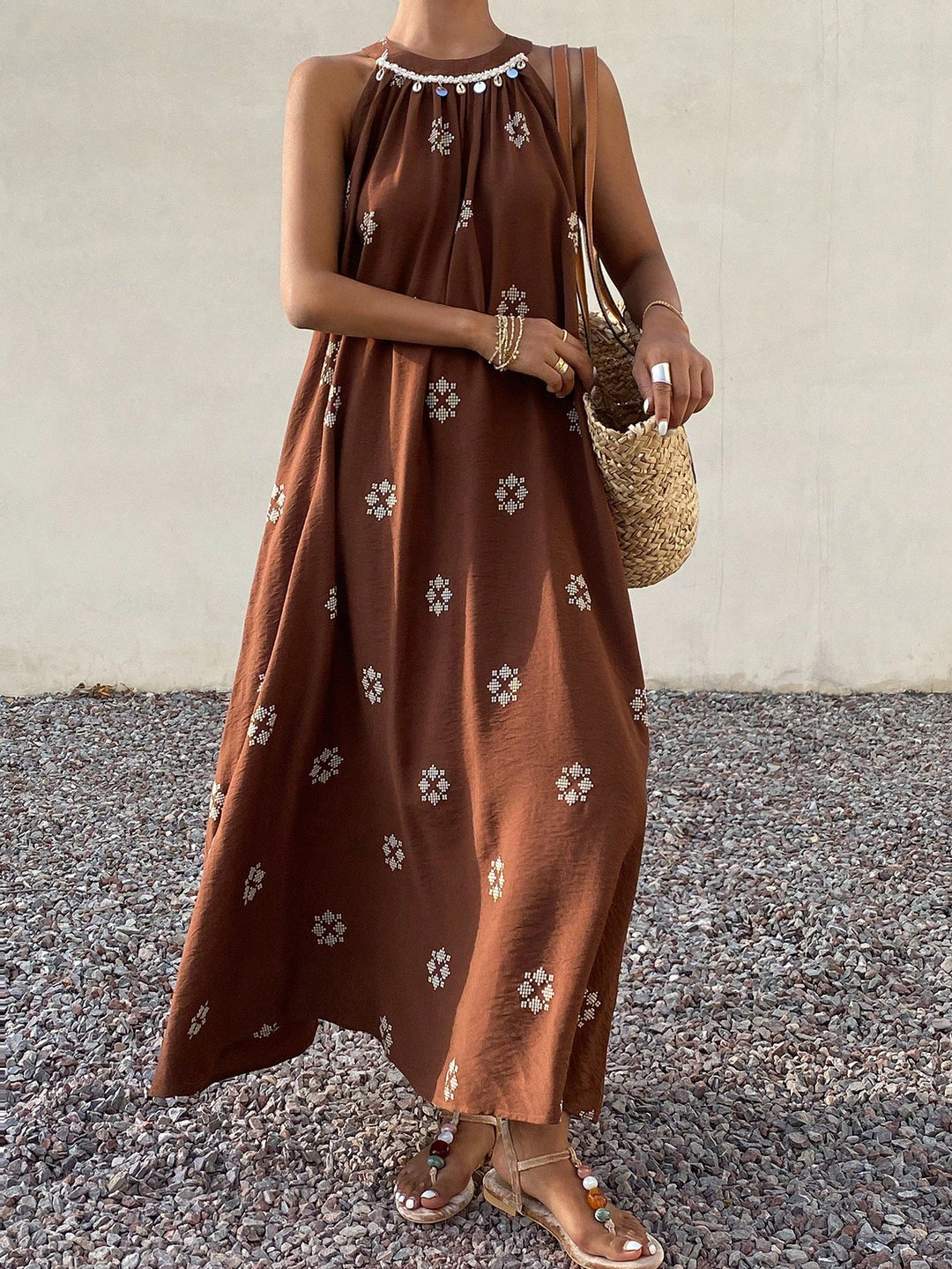 Rochie maxi SHEIN, maro