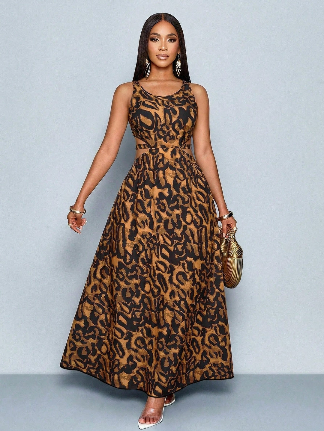 Rochie maxi SHEIN, maro