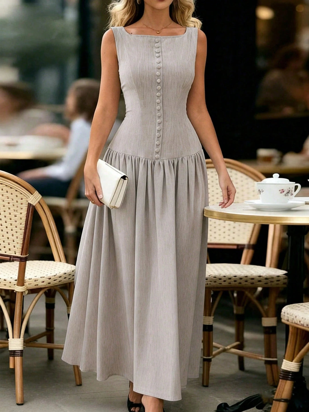 Rochie maxi SHEIN, bej