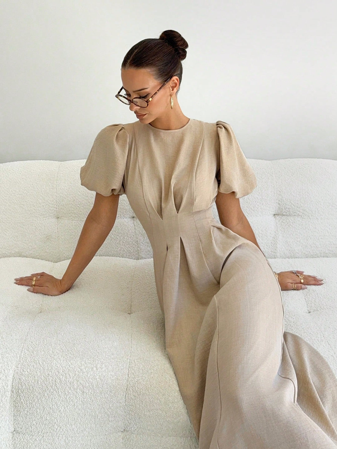 Rochie maxi SHEIN, bej