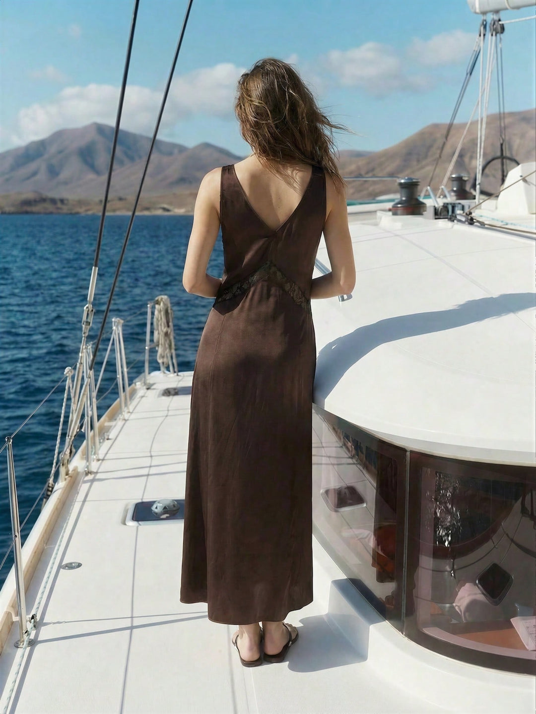 Rochie maxi SHEIN, maro