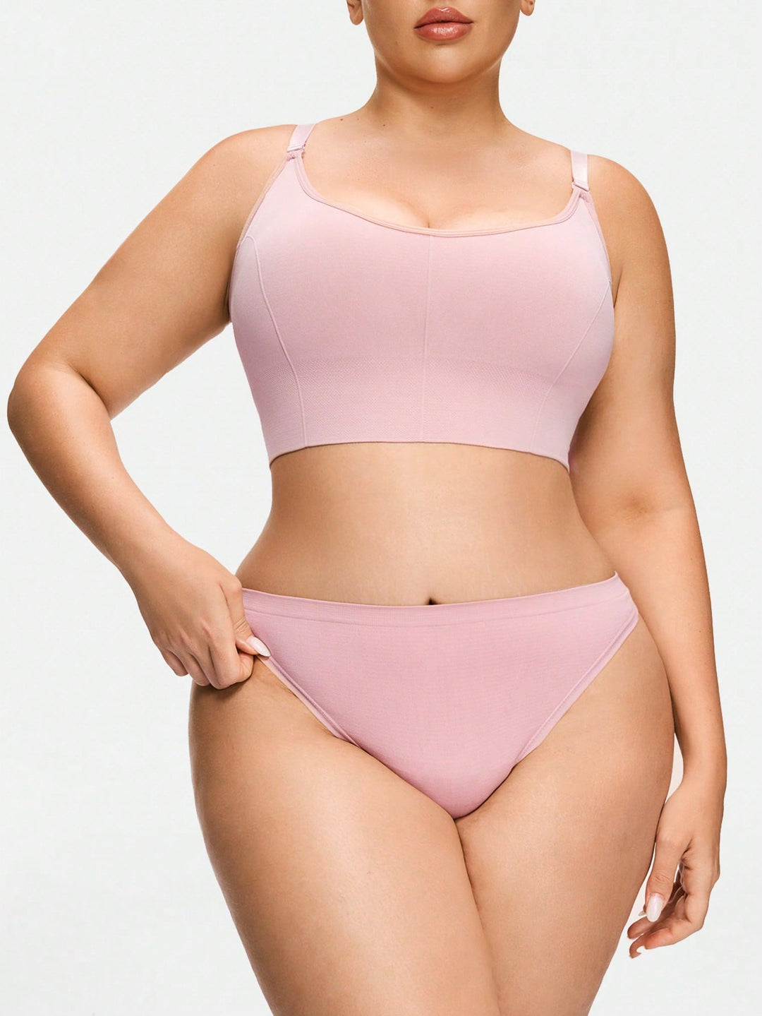 SHEIN melltartó és bugyi szett, rózsaszín