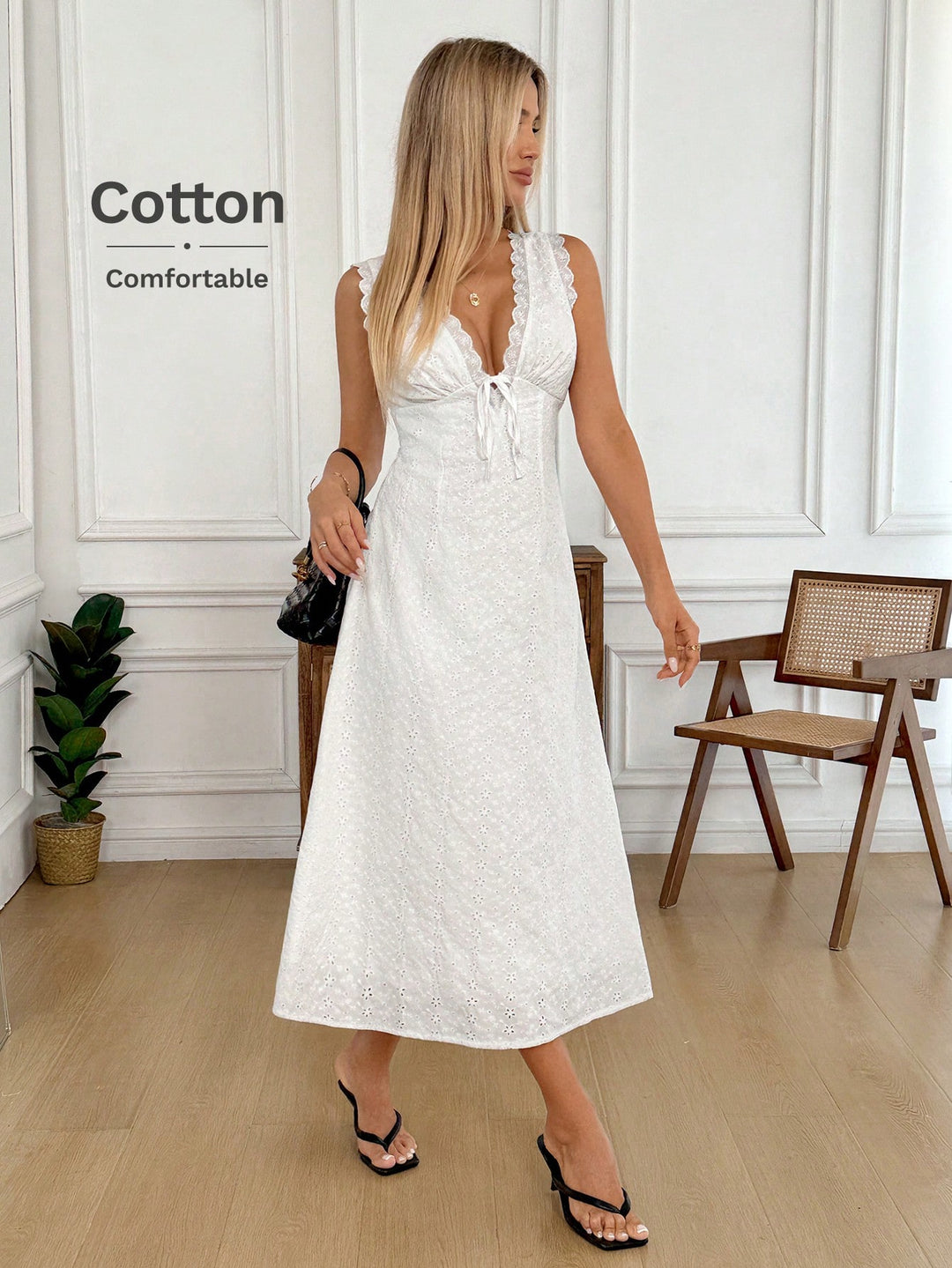 Rochie maxi SHEIN, alb