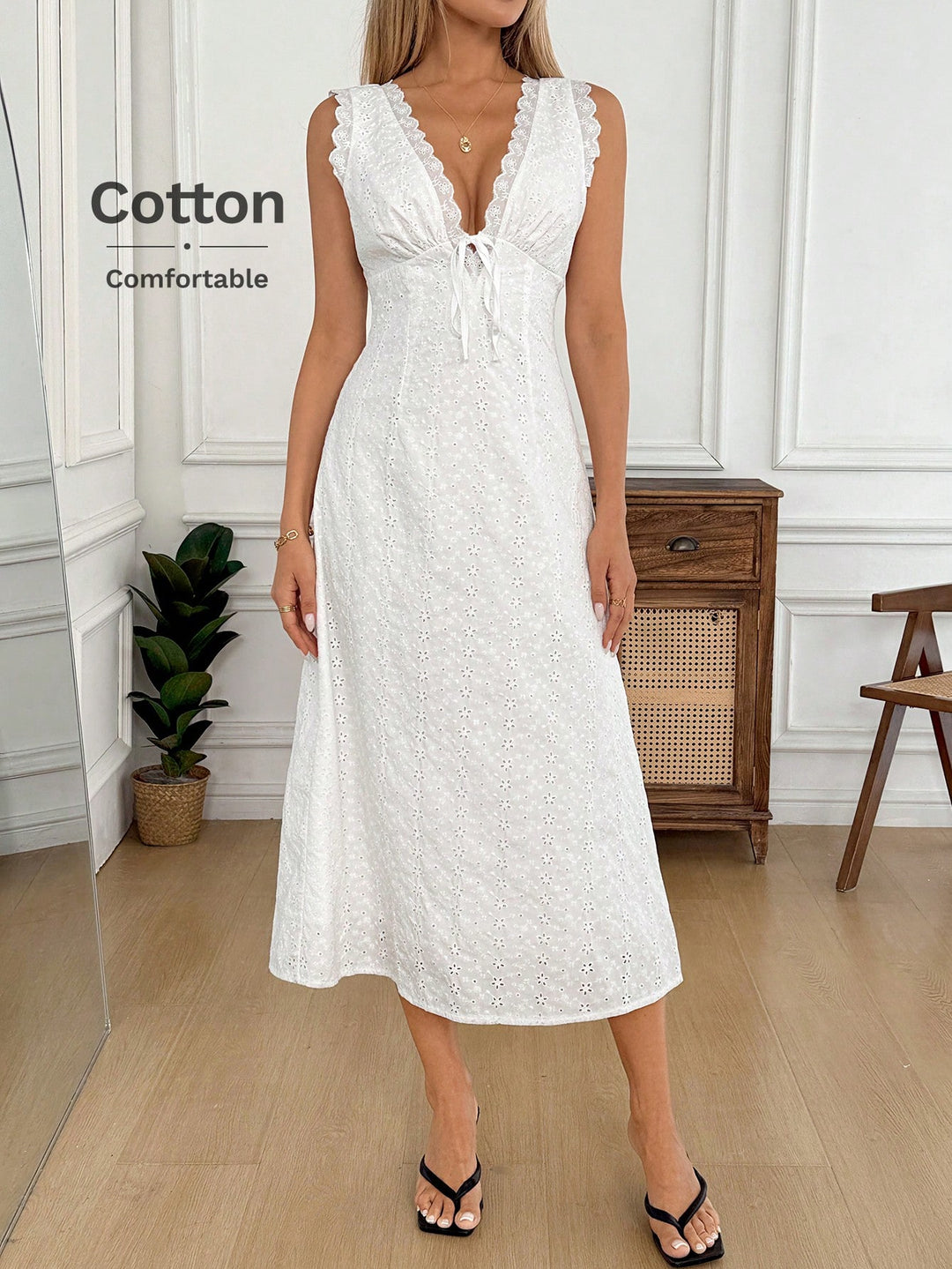 Rochie maxi SHEIN, alb