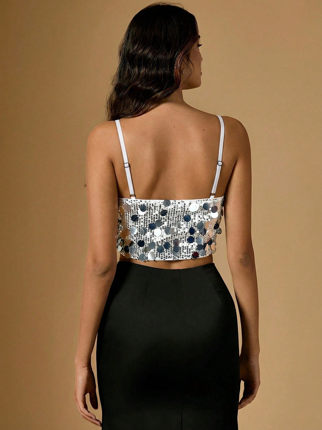 Top SHEIN, argintiu