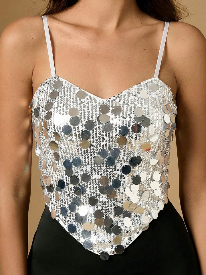 Top SHEIN, argintiu